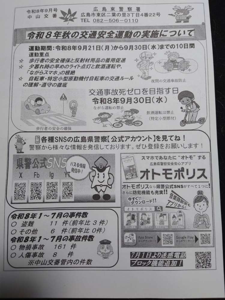 中山交番だより表